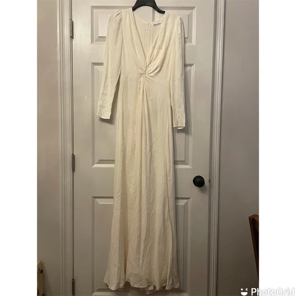 Reformation Gatsby Dress Ivory Knotted Slit Bridal New With Tags!